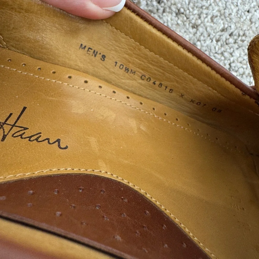 Cole Haan Mens Brown Leather Penny Loafers Dress‎ Shoes C04816 Size 10.5 M